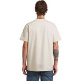 G-STAR - Shirt - Donkerbeige/Natuurwit - Kwartmouw - Ronde Hals