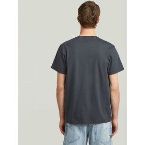 G-STAR - Shirt - Marine - Kwartmouw - Ronde Hals - Effen