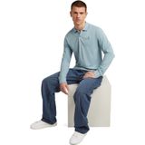 G-STAR - Shirt - Lichtblauw - Lange Mouw - Polokraag