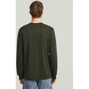 G-Star RAW - Longsleeve Nifous R - Asfalt - Met Geribbelde Inzet Aan De Voorkant