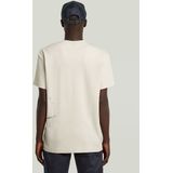 G-STAR - Shirt - Ecru/Zwart - Kwartmouw - Normale Pasvorm