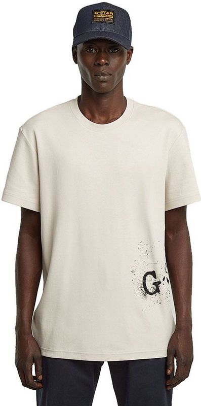 G-STAR - Shirt - Ecru/Zwart - Kwartmouw - Normale Pasvorm