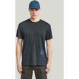 G-STAR - Sprayed Graphic - T-shirt - Donkerblauw - Heren