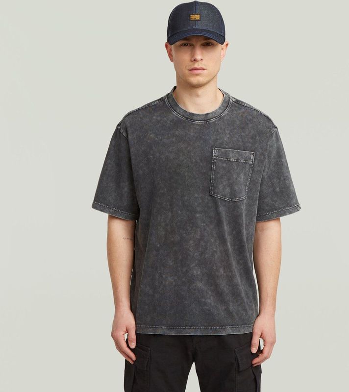 Washed Pocket T-shirt - Zwart - Heren - Oversized Fit - 100% Biologisch Katoen