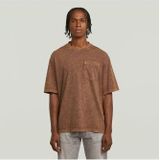 Washed Pocket T-shirt - Bruin - Heren