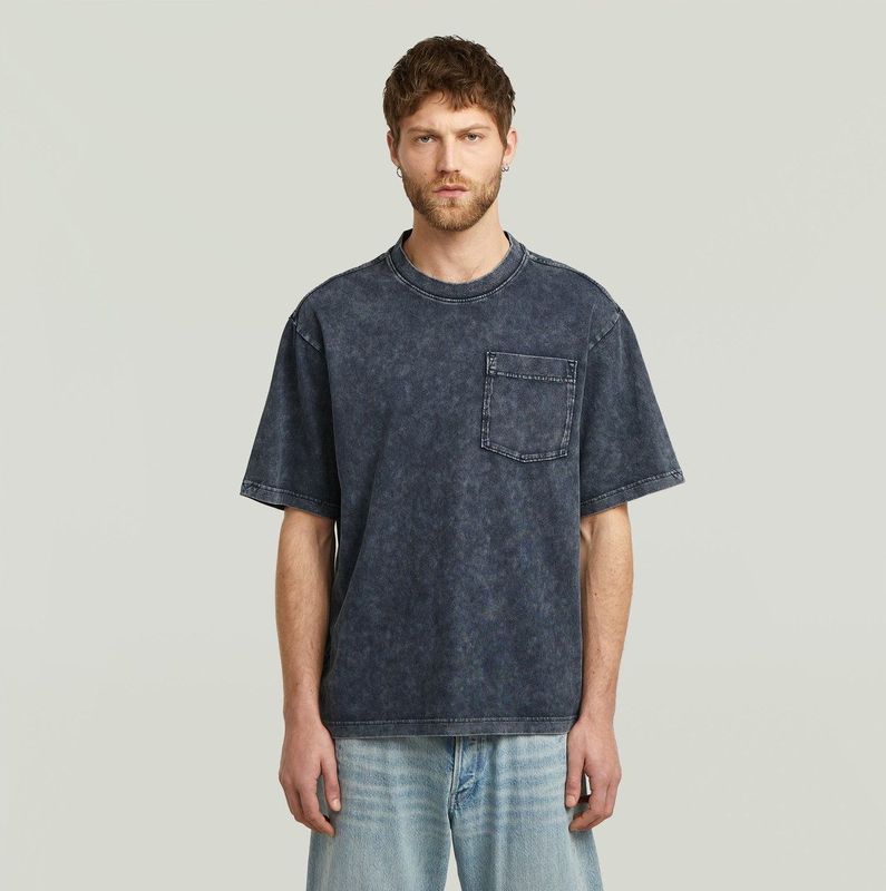 Washed Pocket T-shirt - Donkerblauw - Heren