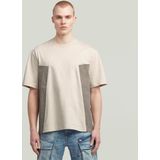 G-STAR - Shirt - Basaltgrijs/Wit - Jersey - Ronde Hals - Halve Mouw