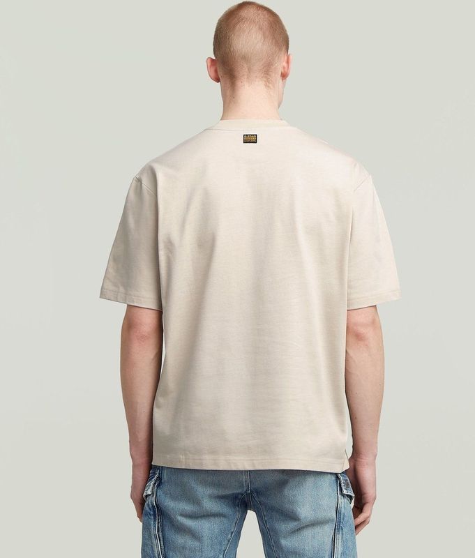 G-STAR - Shirt - Basaltgrijs/Wit - Jersey - Ronde Hals - Halve Mouw