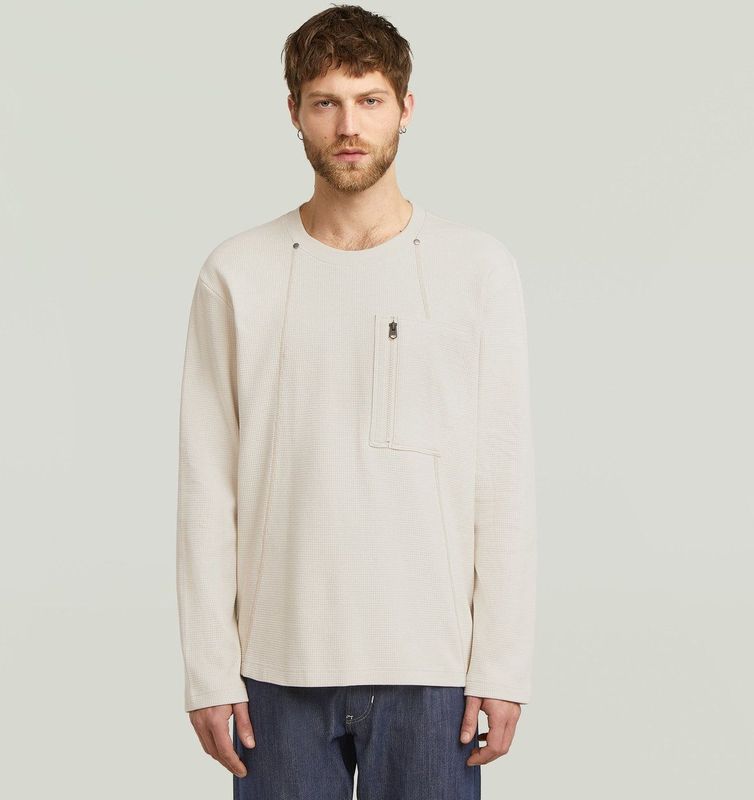 G-STAR - Shirt - Wit - Lange Mouw - Normale Pasvorm