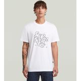G-star - HD Print T-Shirt - Wit - Biologisch Katoen