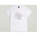 G-star - HD Print T-Shirt - Wit - Biologisch Katoen