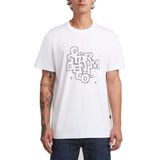 G-star - HD Print T-Shirt - Wit - Biologisch Katoen