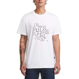G-star - HD Print T-Shirt - Wit - Biologisch Katoen