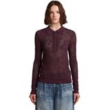 G-STAR - Pointelle - Gebreide Trui - Wijnrood - Lange Mouw