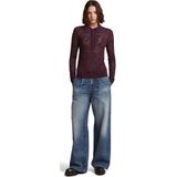 G-STAR - Pointelle - Gebreide Trui - Wijnrood - Lange Mouw