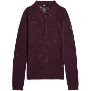 G-STAR - Pointelle - Gebreide Trui - Wijnrood - Lange Mouw