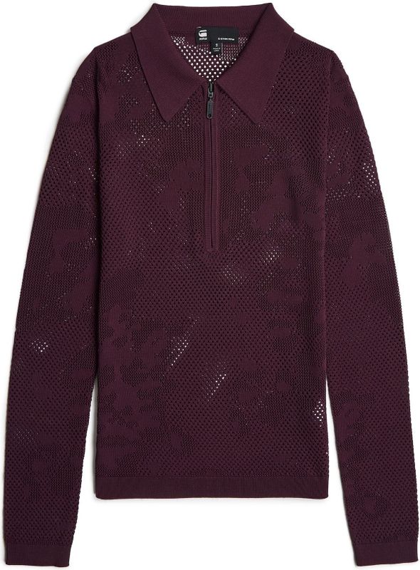 G-STAR - Pointelle - Gebreide Trui - Wijnrood - Lange Mouw