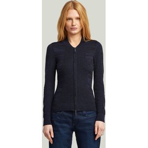 G-STAR - Gebreid Vest - Donkerblauw - Slanke Pasvorm - Lange Mouw
