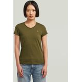G-Star RAW - Eyben - Shirt - Dark Olive - V-hals - Korte Mouwen - Slim Fit