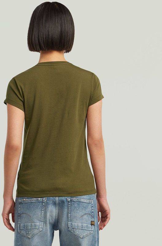 G-Star RAW - Eyben - Shirt - Dark Olive - V-hals - Korte Mouwen - Slim Fit