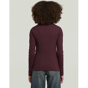 G-star - A-lijn Slim Fit T-shirt - Zwart - Lange Mouwen - Hoge Hals