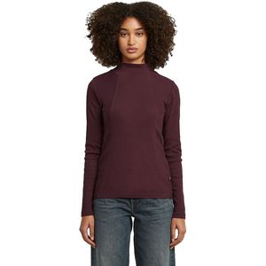 G-star - A-lijn Slim Fit T-shirt - Zwart - Lange Mouwen - Hoge Hals