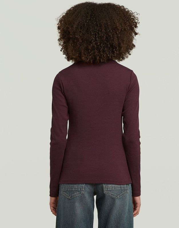 G-star - A Line Slim Fit - T-shirt - Met Lange Mouwen - Hoge Hals