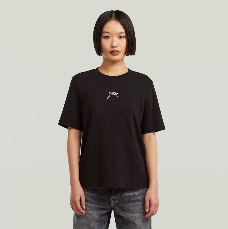 G-STAR - Shirt - Zwart/Wit - T-shirt - Normale Pasvorm - Kwartmouw