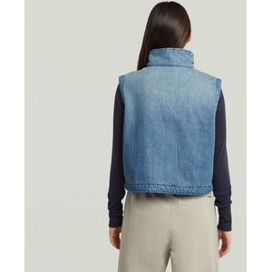 Bodywarmer - Midden Blauw - 2-Pocket Padded Zip - Dames