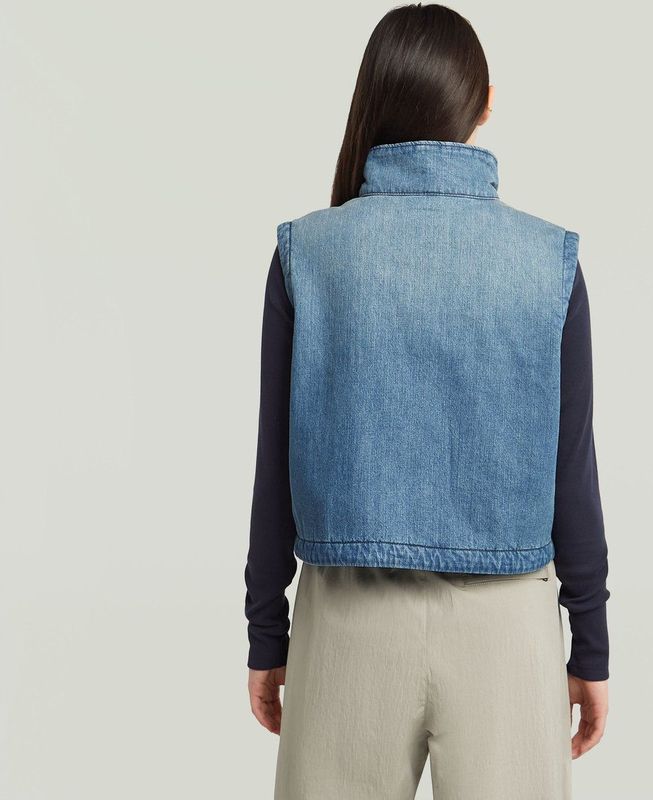 Bodywarmer - Midden Blauw - 2-Pocket Padded Zip - Dames