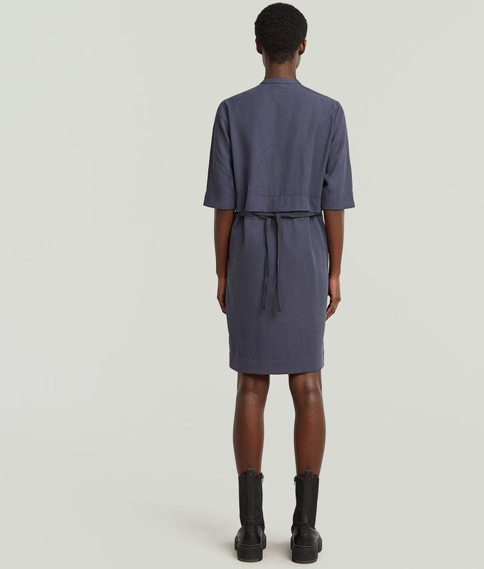 G-Star - D26962-D522-H392 - Half Placket Overhemdjurk - Blauw - Viscose - 3/4 Mouw