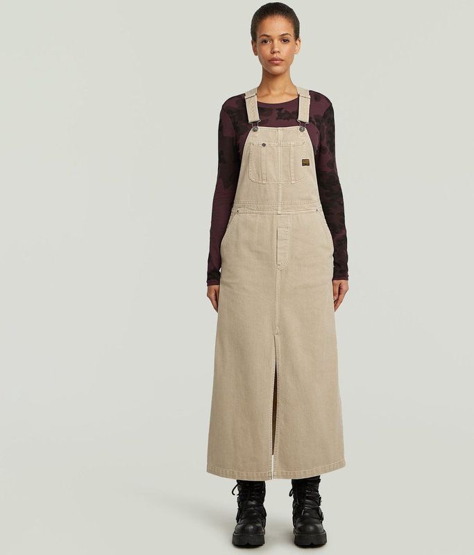 G-Star - D26965-E078-D848 - Salopette Jurk - Beige - Casual - Katoen - Mouwloos