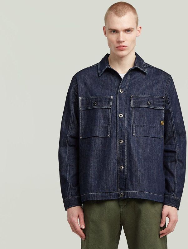 G-Star - Mosa Neo - Overhemd - Marineblauw - Lange Mouwen - Casual