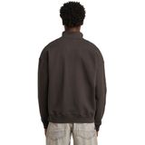 G-Star Raw - Essential Loose Half Zip - Sweater - Donkerbruin - Organisch Katoen