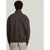 G-Star Raw - Essential Loose Half Zip - Sweater - Donkerbruin - Organisch Katoen