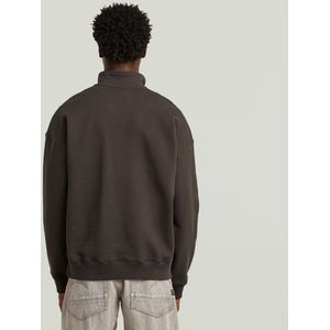 G-Star Raw - Essential Loose Half Zip - Sweater - Donkerbruin - Organisch Katoen