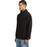 Fabric Mix - Half Zip Sweater - Zwart - Heren