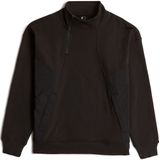 Fabric Mix - Half Zip Sweater - Zwart - Heren