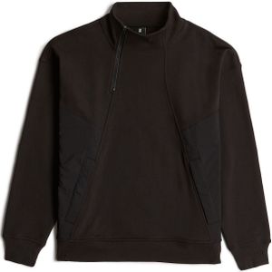 Fabric Mix - Half Zip Sweater - Zwart - Heren