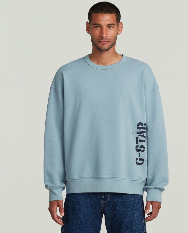G-star - Sprayed 89 - Sweatshirt - Loose Fit - Ronde Hals - Grafische Details