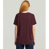 G-Star RAW - T-shirt - Maroon - Rolled up met omgeslagen mouwen