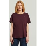 G-Star RAW - T-shirt - Maroon - Rolled up met omgeslagen mouwen