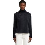 Washed Loose Turtle Gebreide Trui - Zwart - Dames