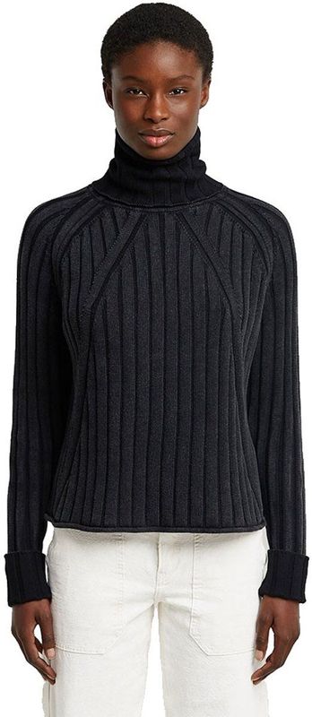 Washed Loose Turtle Gebreide Trui - Zwart - Dames