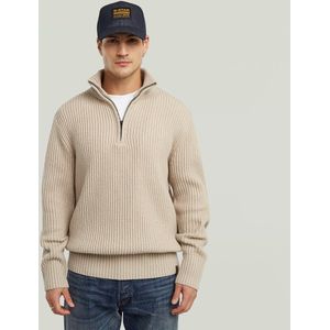 Essential Half Zip - Gebreide Trui - Beige - Heren