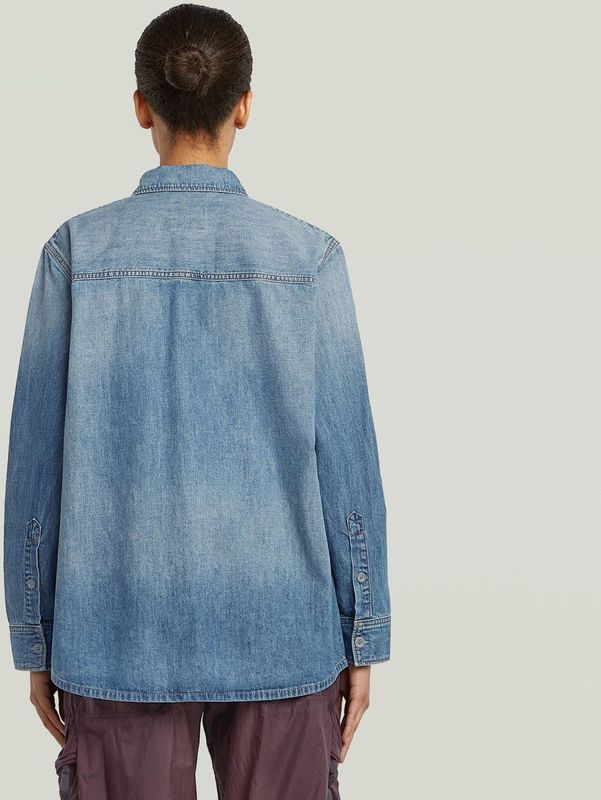 G-STAR - Blouse - Blauw - Denim - Klassieke Blouse met Lange Mouwen