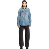 Slim Western - Overhemd - Midden Blauw - Dames