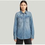 Slim Western - Overhemd - Midden Blauw - Dames