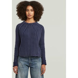 Washed Loose r Knit wmn, Beige (Dk Brick Gd D27725-d630-d848), XS