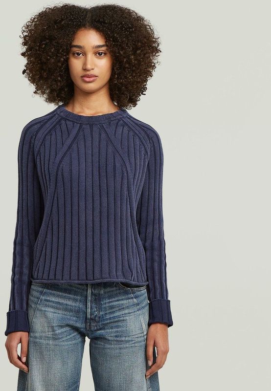 Washed Loose r Knit wmn, Beige (Dk Brick Gd D27725-d630-d848), XS